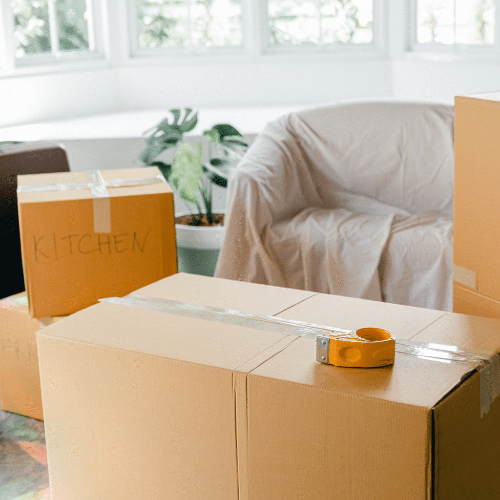 All Ways Moving crew professionally packing boxes during a residential move